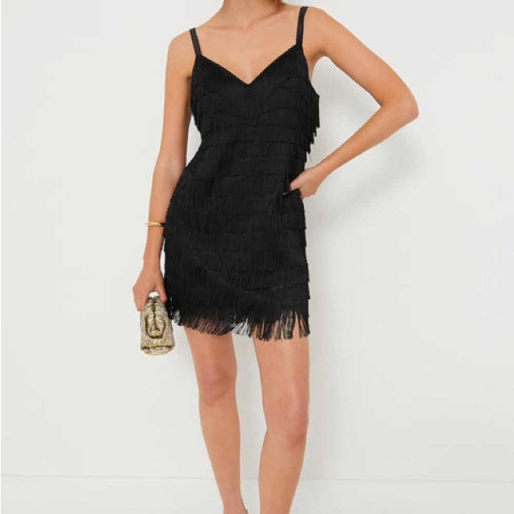 NWT Tuckernuck Black Bristol Fringe Mini Dress